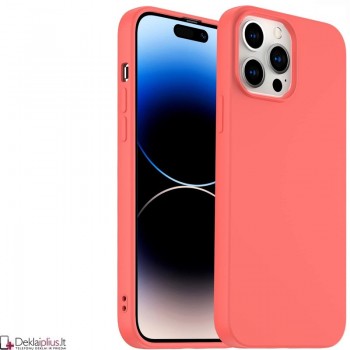 Silikoninis 1.5 mm.storio dėklas - rausvas (Apple Iphone 15 Pro Max)